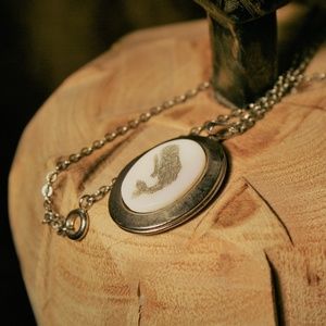 Vintage Humpback Whale Locket Pendant and Necklace